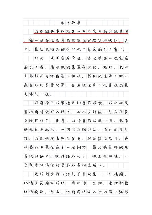 家里的燃料作文