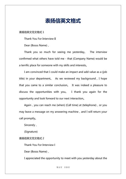 赞扬信英语作文