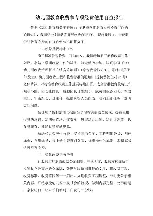 学前教育政策自查报告