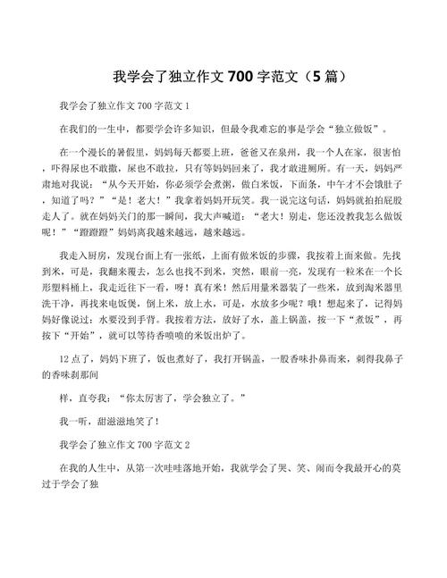 独立的作文例文