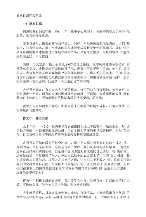 独立的作文例文