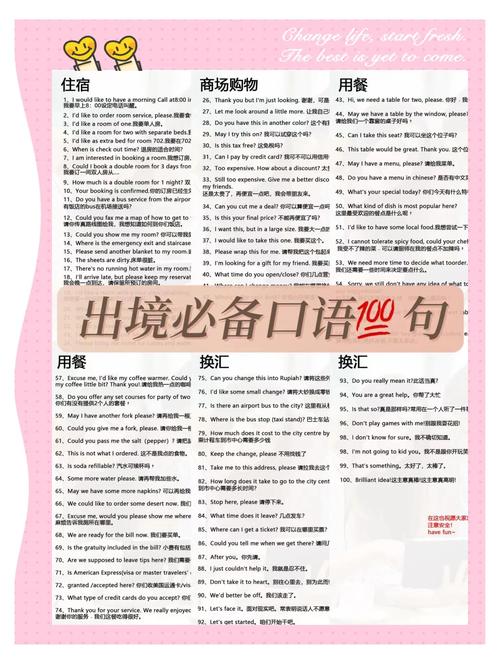 出国必备英语口语对话