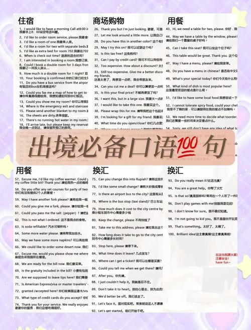 出国常用英语口语对话