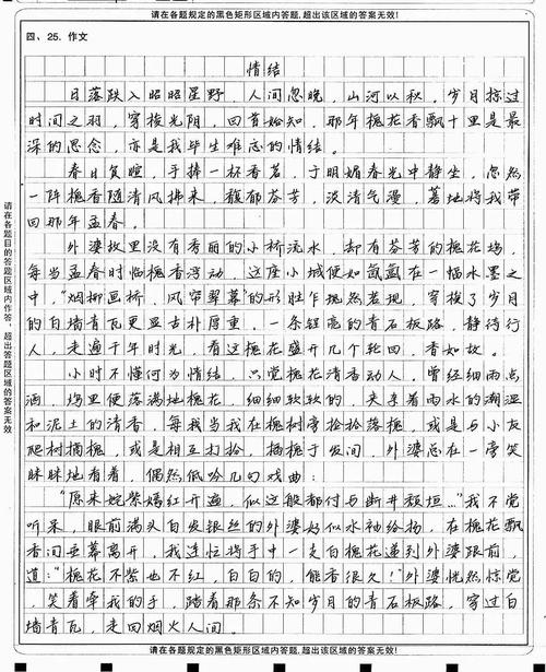 高中组获奖作文
