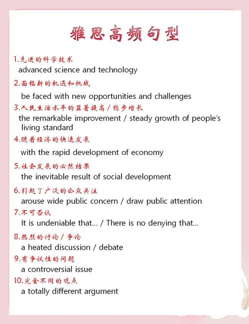 雅思口语 高分句型，雅思口语高分句型