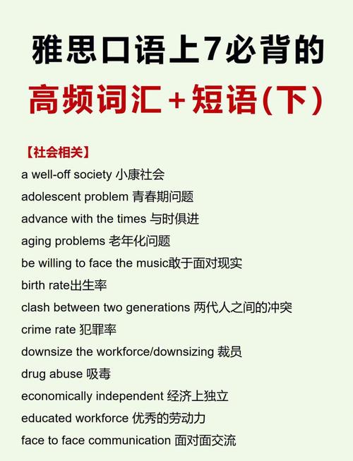 雅思高级口语词汇，雅思高级口语词汇表