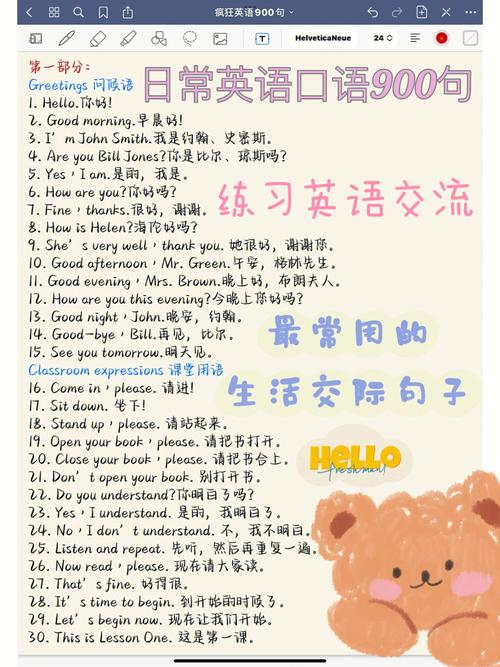 日常英语口语培训内容