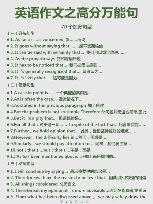 高考英语作文基本句型，高考英语作文基本句型结构