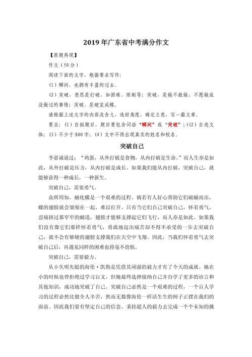 2019高分小作文,作文满分2019