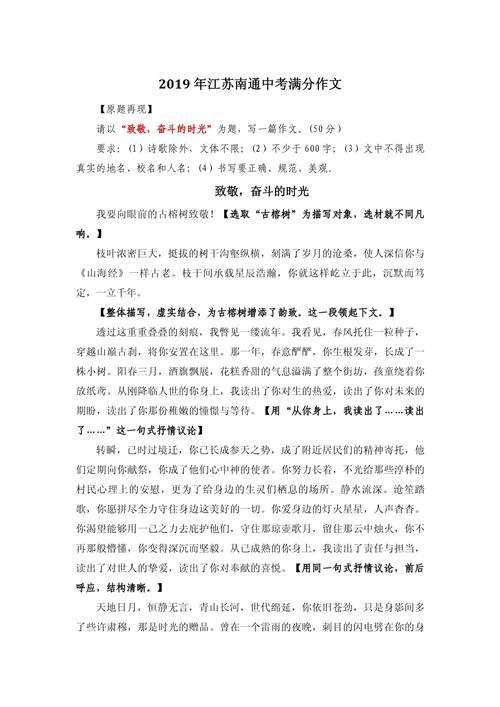 2019高分小作文,作文满分2019