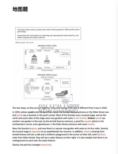 雅思地图改变作文，雅思地图变化小作文