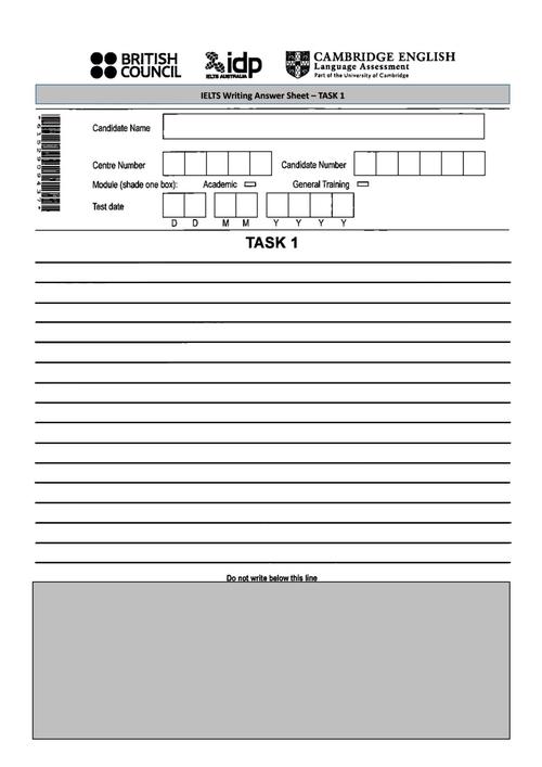 雅思标准作文纸