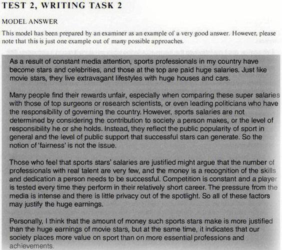 雅思作文考试纸