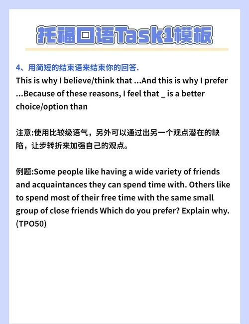 托福口语独立口语模板