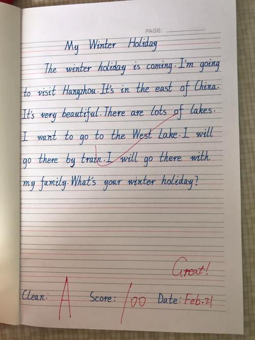 寒假英语小作文