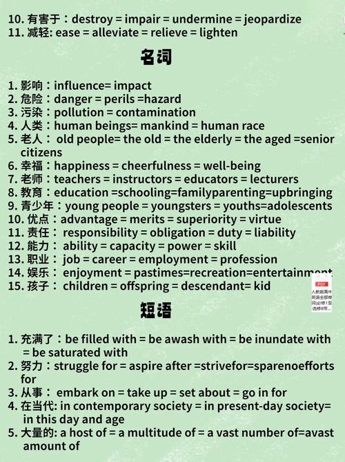 高频作文名词短语，高频作文名词短语大全