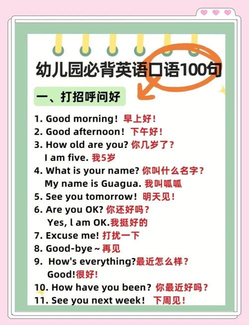 幼儿园常用英语口语，幼儿园常用英语口语100句