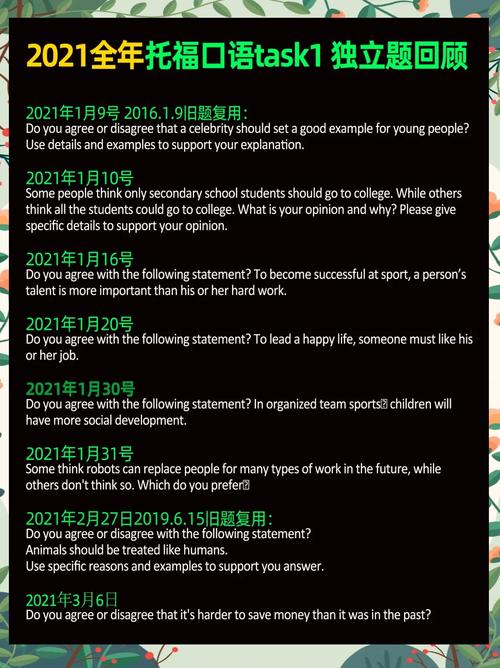 托福口语task1模板，托福口语task1真题