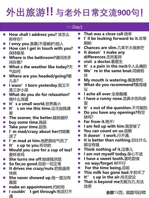 旅游英语口语900句,旅游英语口语900句完整
