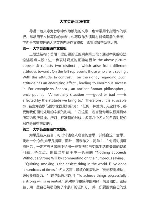 四级的英语作文