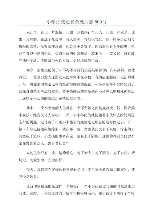 安全教育 500字