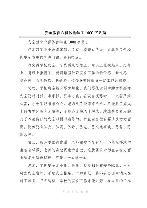 安全教育体验文章