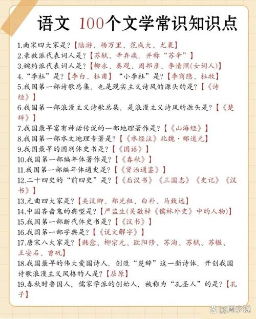 比较官方的文学小常识