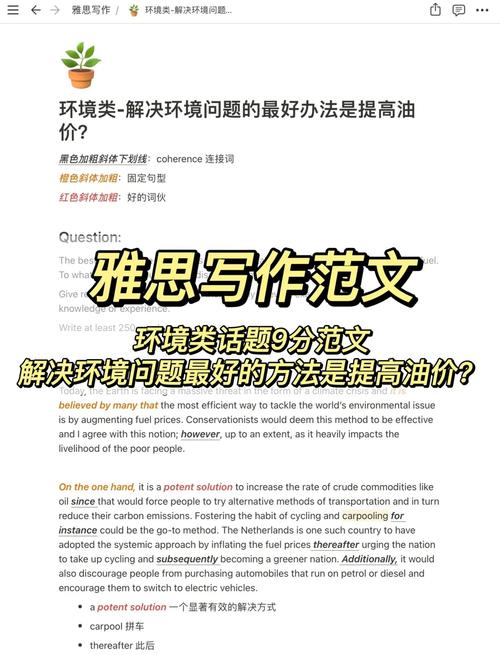 提高油价雅思作文