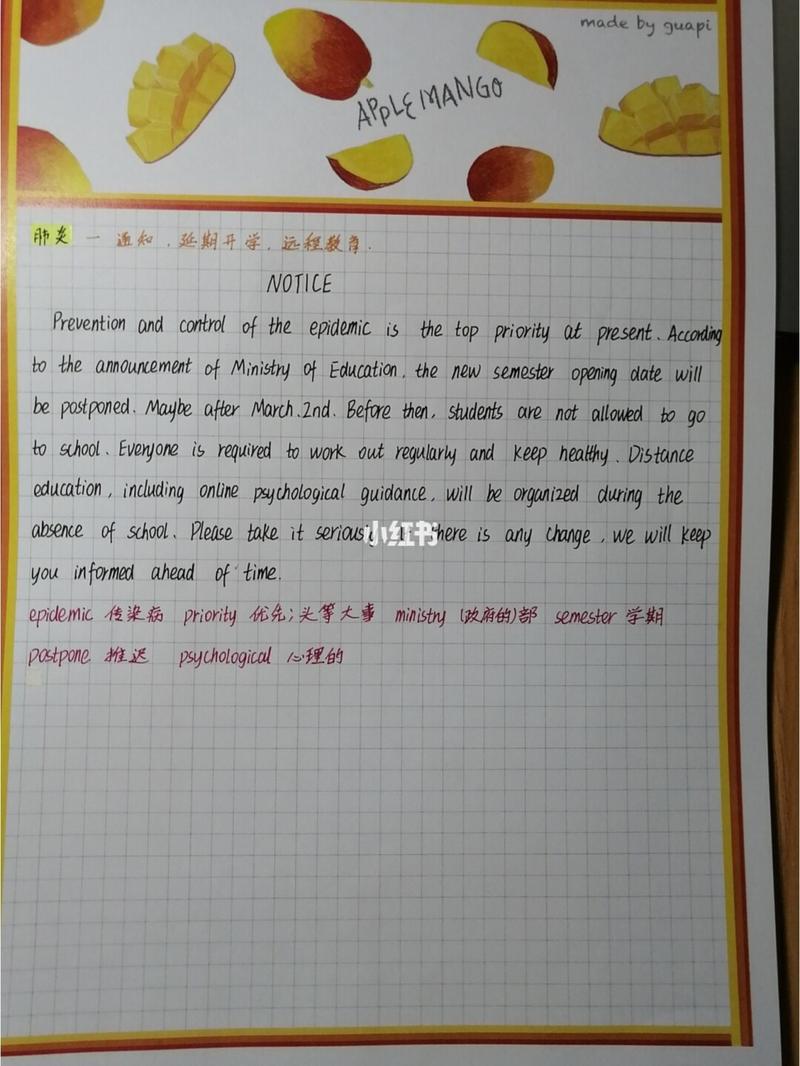 面对新冠英语作文