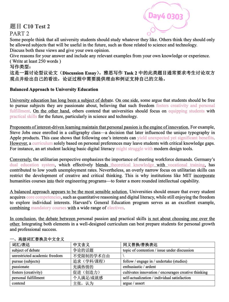 剑桥15作文真题