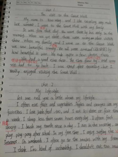 八上期末英语作文